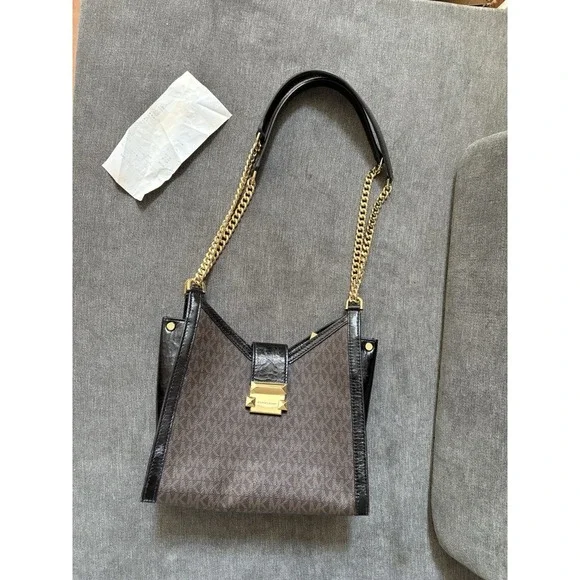 MICHAEL KORS Whitney Signature Small Logo Brown Purse, Wallet, Dustbag MSRP $457